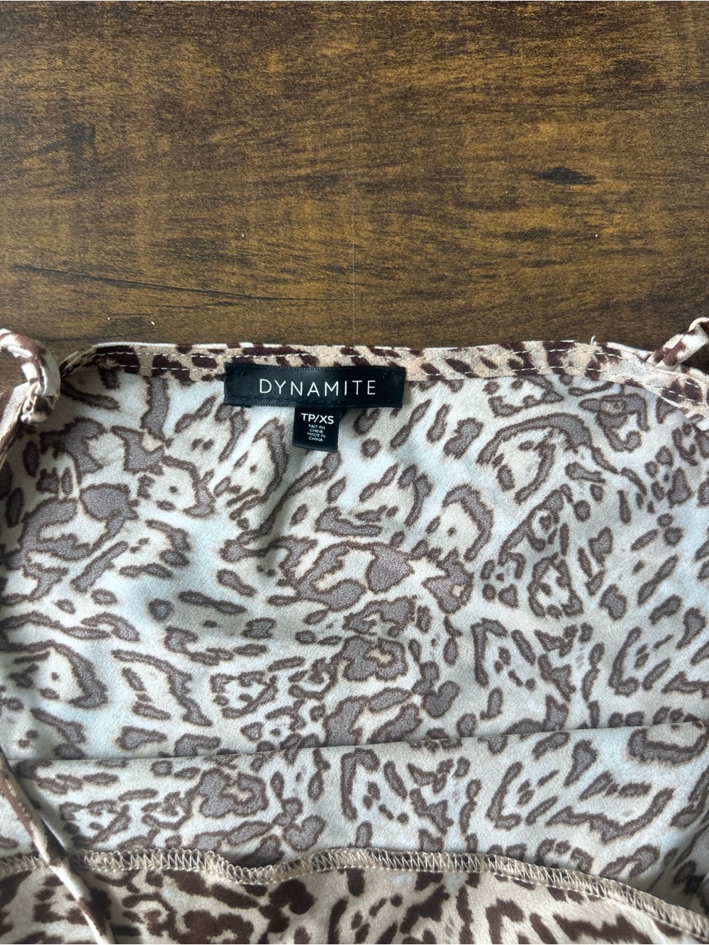Dynamite Leopard Print Cami in Brown and Cream - Picture 2 of 5